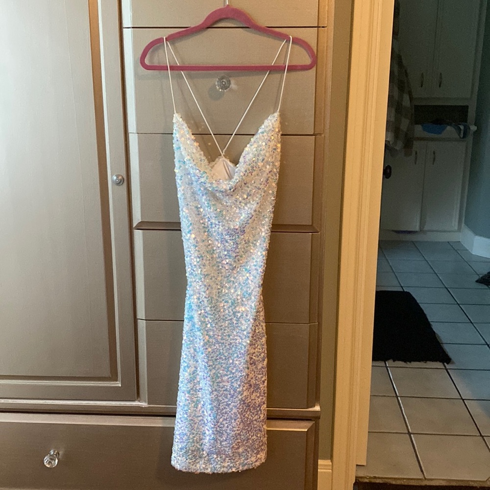 sequence homecoming dress